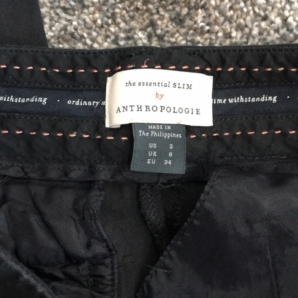 Anthropologie The Essential SLIM Black Pants Crop - Picture 5 of 7